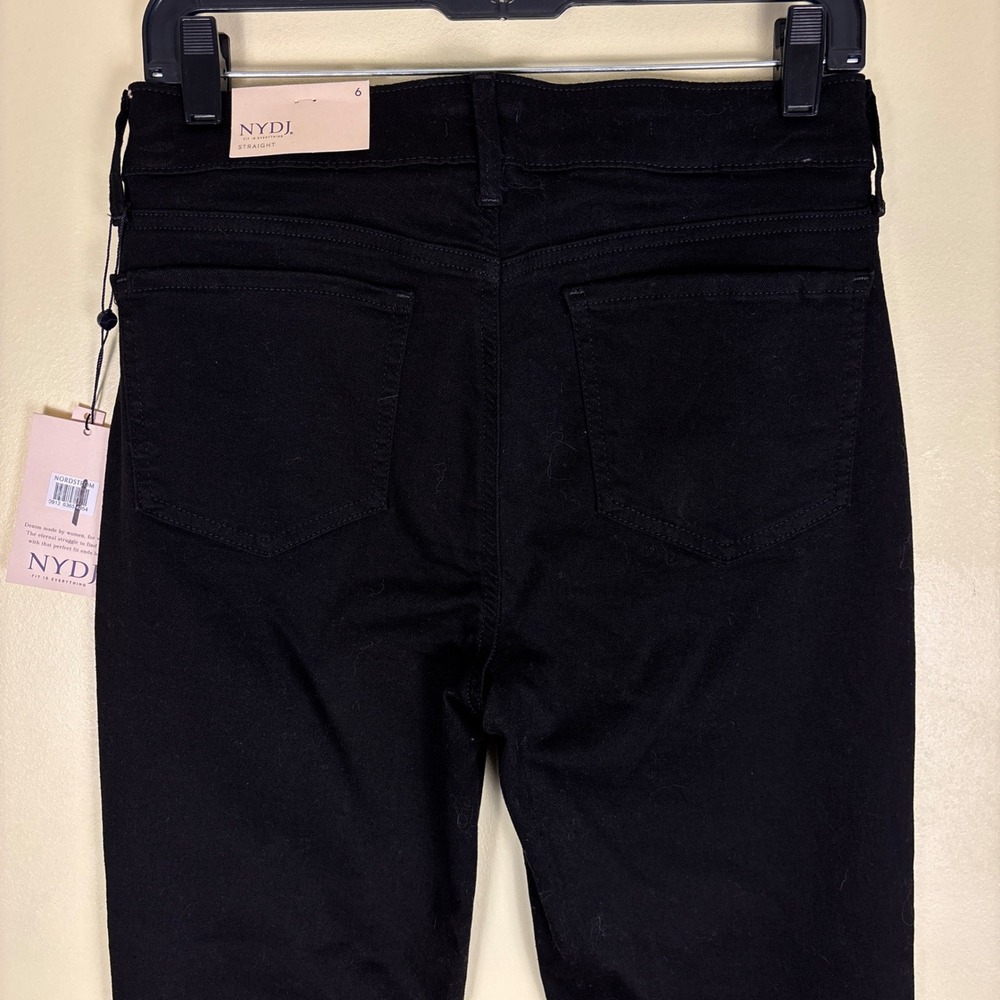 NWT NYDJ Marilyn Straight Leg Jeans Black Women Size 6 Casual Office High Rise - Picture 12 of 16